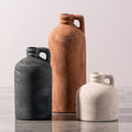 Ceramic Vase Home Table Decor - Flower Vase Set of 3 Living Room Kitchen Decorations Farmhouse Modern Rustic Vases Decorative Centerpiece for Shelf Bedroom Office Bathroom Dining Coffee Desk